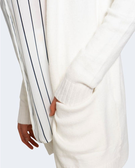 Vila Clothes White Viscose Cardigan