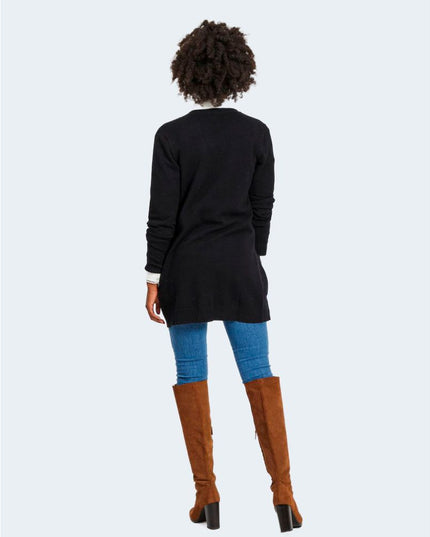 Vila Clothes Black Viscose Cardigan