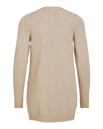 Vila Clothes Beige Viscose Cardigan