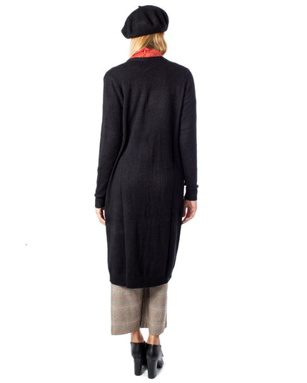 Vila Clothes Black Viscose Cardigan