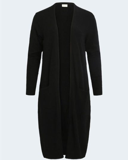 Vila Clothes Black Viscose Cardigan