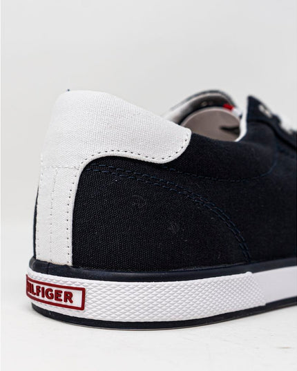 Tommy Hilfiger Blue Cotton Low Top Sneakers