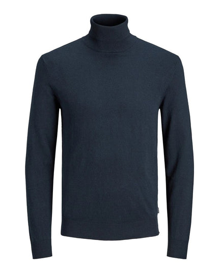 Jack Jones Blue Cotton Turtleneck