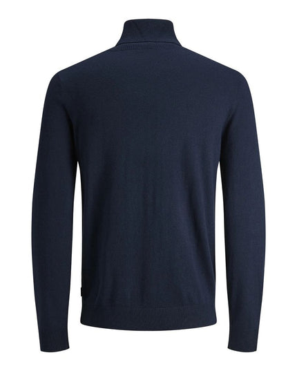 Jack Jones Blue Cotton Turtleneck
