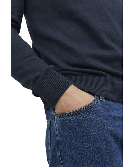 Jack Jones Blue Cotton Turtleneck