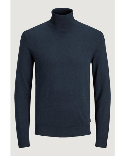 Jack Jones Blue Cotton Turtleneck