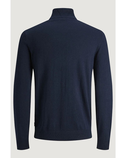 Jack Jones Blue Cotton Turtleneck
