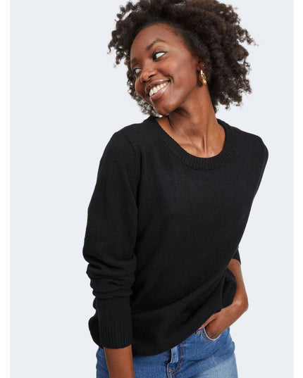 Vila Clothes Black Viscose Sweatshirt