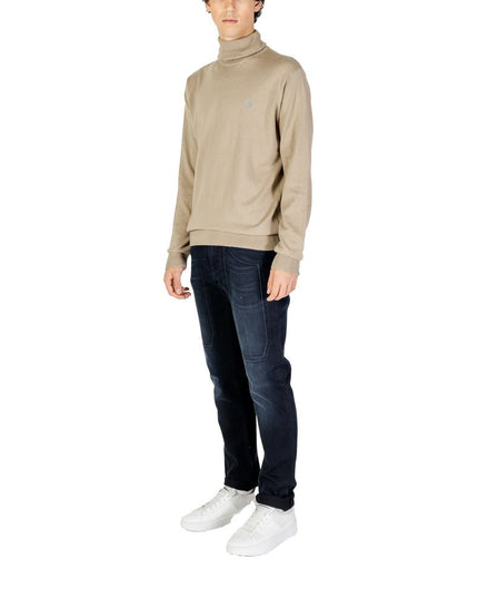 U.S. POLO ASSN. Beige Cotton Turtleneck