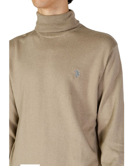 U.S. POLO ASSN. Beige Cotton Turtleneck