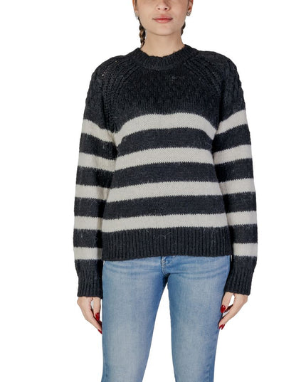 Only Black And White Recycled Polyester Sweatshirt