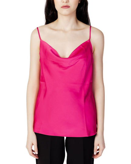 Vila Clothes Pink Polyester Tank Tops