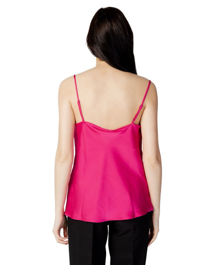 Vila Clothes Pink Polyester Tank Tops