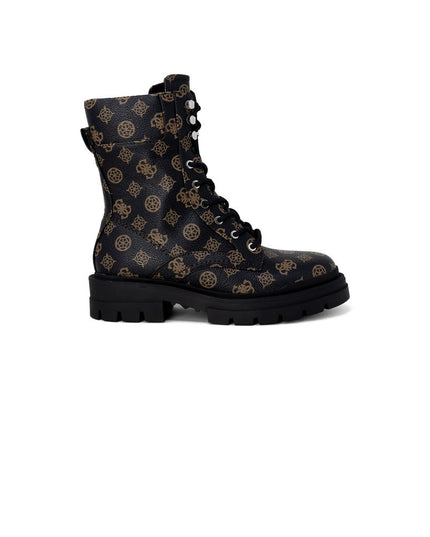 Guess Brown Artificial Leather Lace-Up Boots