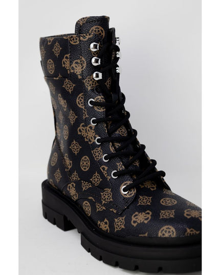 Guess Brown Artificial Leather Lace-Up Boots