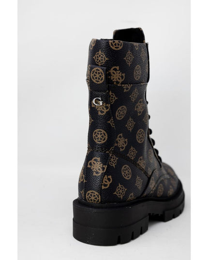 Guess Brown Artificial Leather Lace-Up Boots