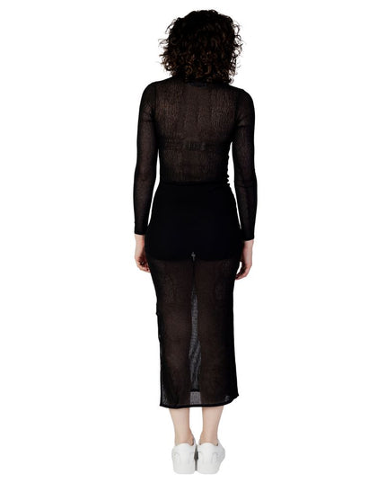 Calvin Klein Jeans Black Marabou Long Dress