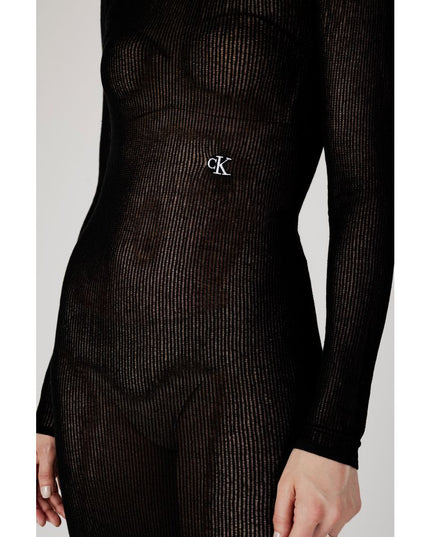 Calvin Klein Jeans Black Marabou Long Dress