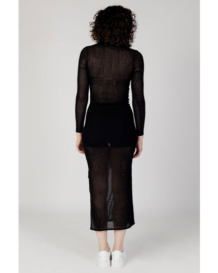 Calvin Klein Jeans Black Marabou Long Dress