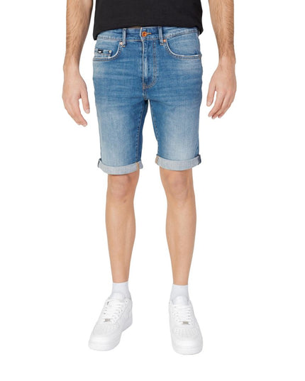 Gas Blue Cotton Bermuda Shorts