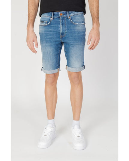Gas Blue Cotton Bermuda Shorts