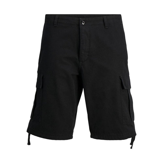 Jack Jones Black Cotton Bermuda Shorts