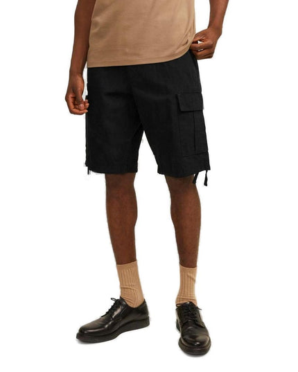 Jack Jones Black Cotton Bermuda Shorts