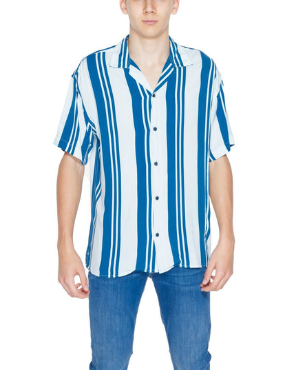 Jack Jones Blue Viscose Shortsleeve Shirt