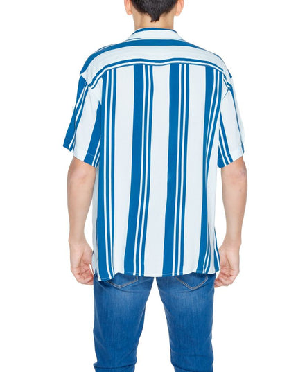 Jack Jones Blue Viscose Shortsleeve Shirt