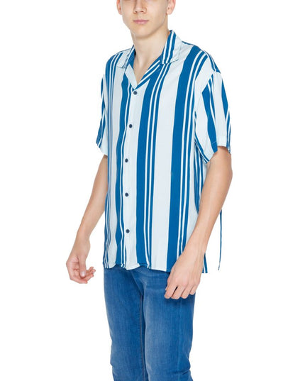Jack Jones Blue Viscose Shortsleeve Shirt