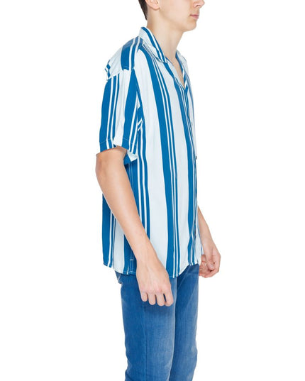 Jack Jones Blue Viscose Shortsleeve Shirt