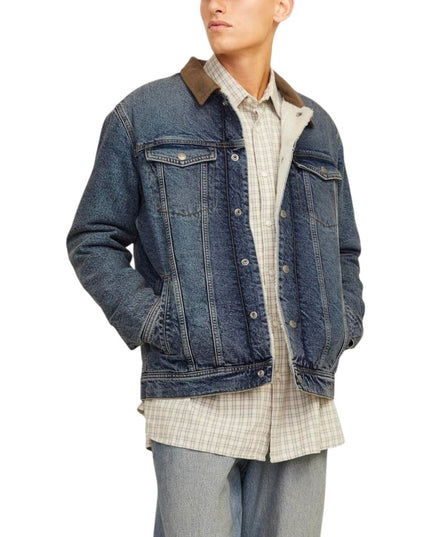 Jack Jones Blue Cotton Denim Jacket
