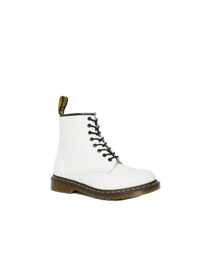 Dr. Martens White Leather Lace-Up Boots