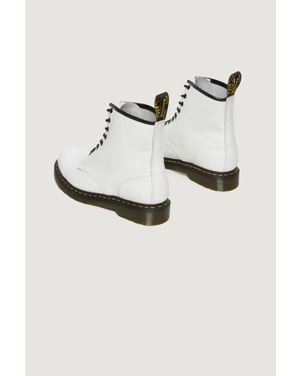 Dr. Martens White Leather Lace-Up Boots
