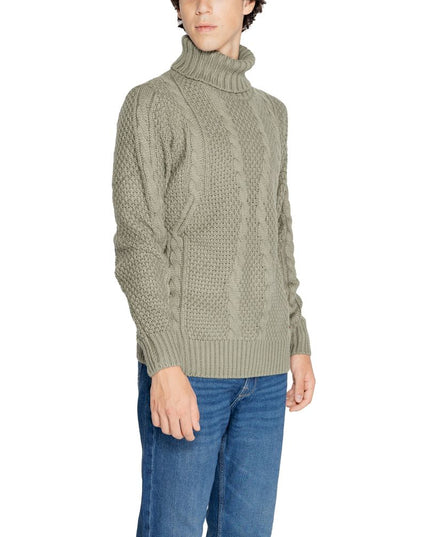 Gianni Lupo Green Polyester Turtleneck