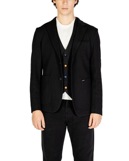 Gianni Lupo Black Cotton Blazer