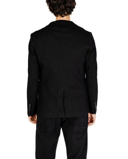 Gianni Lupo Black Cotton Blazer