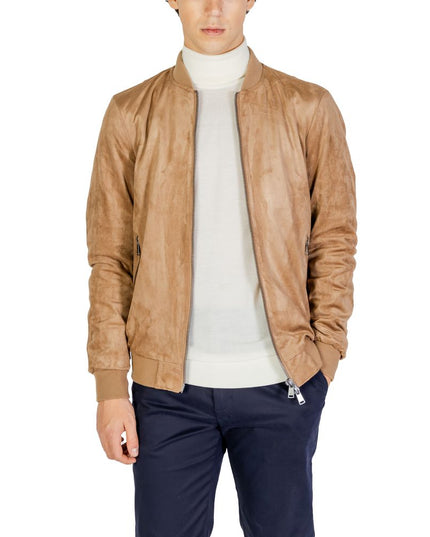 Gianni Lupo Beige Polyester Bomber
