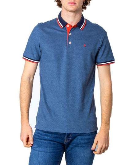 Jack Jones Blue Cotton Polo Shirt