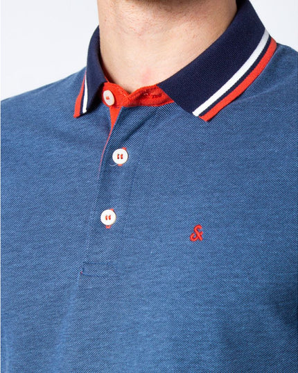 Jack Jones Blue Cotton Polo Shirt