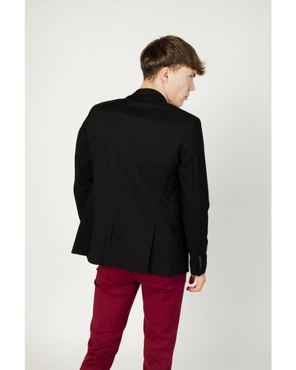 Gianni Lupo Black Cotton Blazer