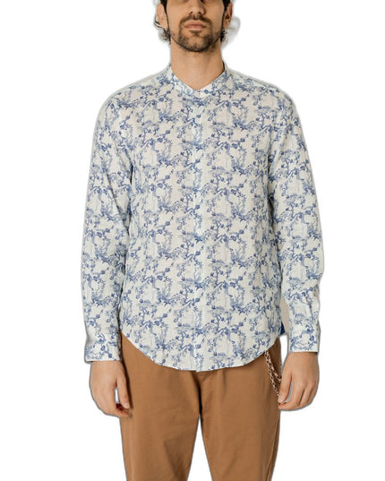 Gianni Lupo Blue Linen Shirt