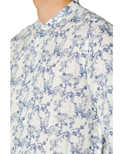 Gianni Lupo Blue Linen Shirt