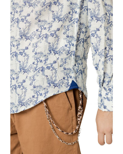 Gianni Lupo Blue Linen Shirt