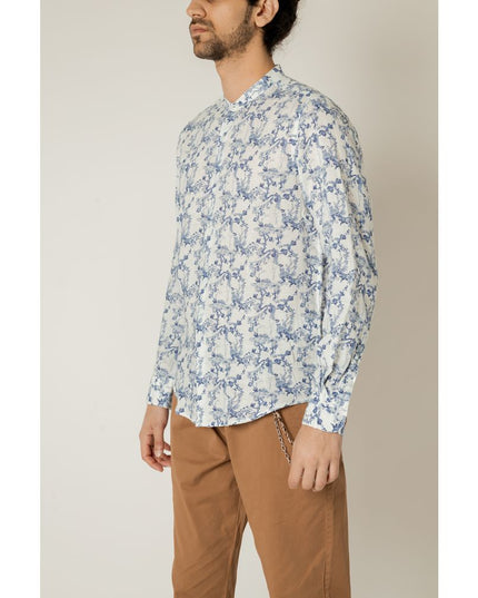 Gianni Lupo Blue Linen Shirt