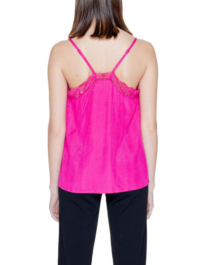 Vila Clothes Pink Viscose Tank Tops
