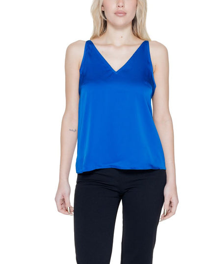 Vila Clothes Blue Polyester Top