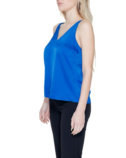 Vila Clothes Blue Polyester Top