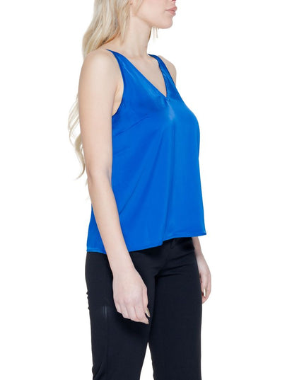 Vila Clothes Blue Polyester Top