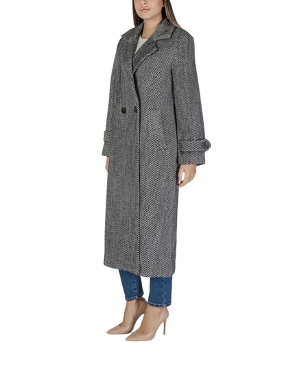 Vila Clothes Black Polyester Coat